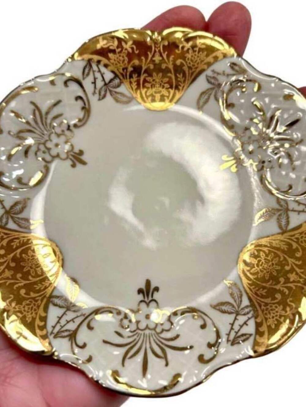 Bavaria Germany Vintage Gold Ornate Trinket Butter Pat